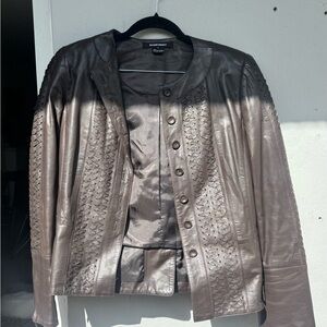Ellen Tracy Women's Brown Leather Jacket